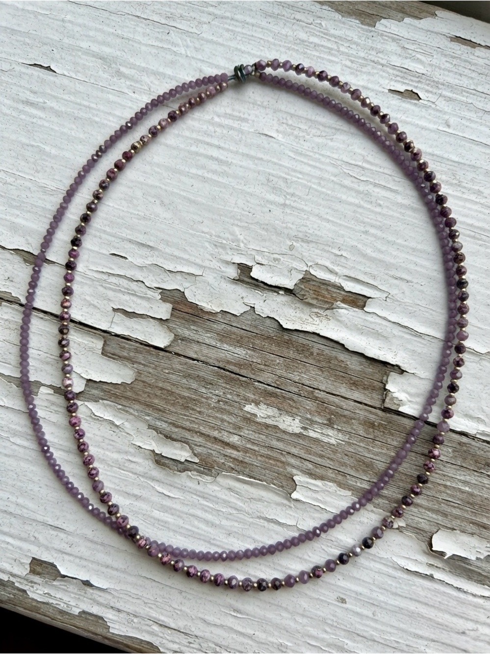 Delicate Mauve Bead Double-Strand Necklace